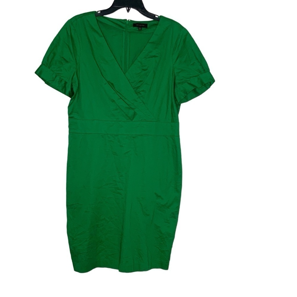 The Limited- green dress with V neckline. Short sleeves. Size 12